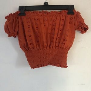 orange crop top